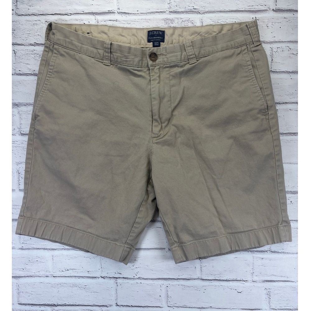 J.Crew Flex Gramercy Khaki Chino Shorts Men's Size 34W H5020 Stretch Cotton